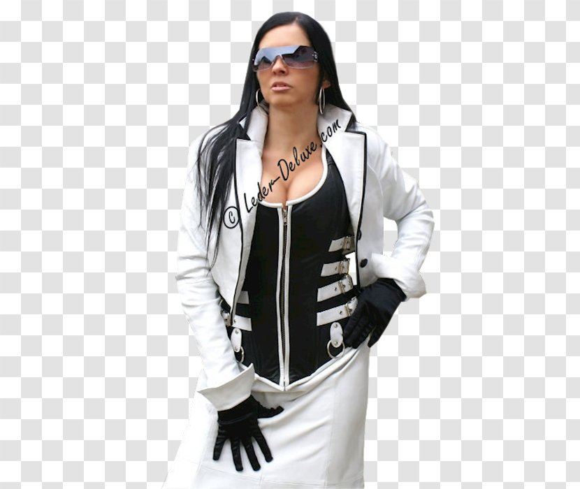 Shrug Leather Jacket White Hoodie - Sleeve Transparent PNG