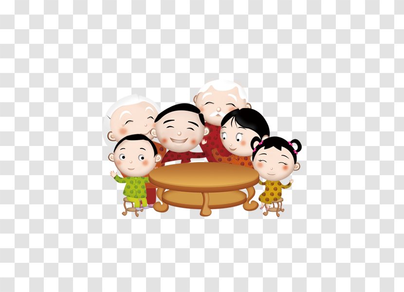 Mooncake Mid-Autumn Festival Change Traditional Chinese Holidays New Year - Hand-painted Cartoon Family Reunion Transparent PNG