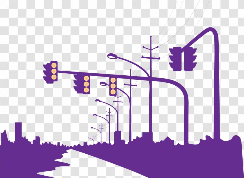 Road City Illustration - Logo - Purple Oil Circuit Transparent PNG