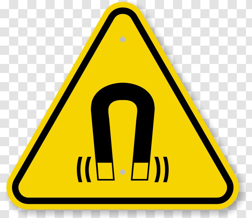 Warning Sign Symbol Magnetic Field Magnetism - Area - Caution Triangle Transparent PNG