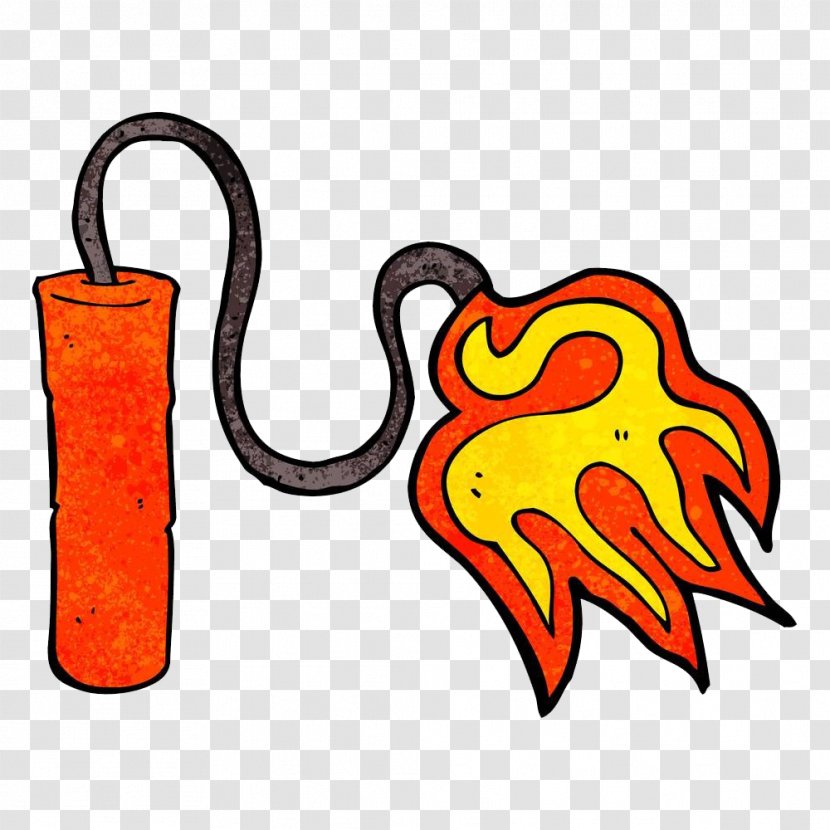Dynamite Royalty-free Cartoon Illustration - Orange - Hand Painted Firecrackers Transparent PNG