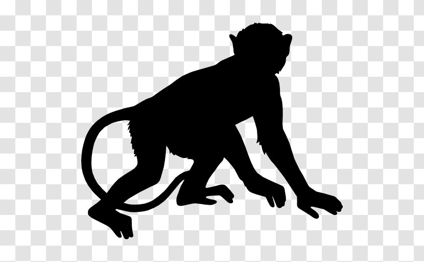 Silhouette Monkey Ape Clip Art - Stencil Transparent PNG