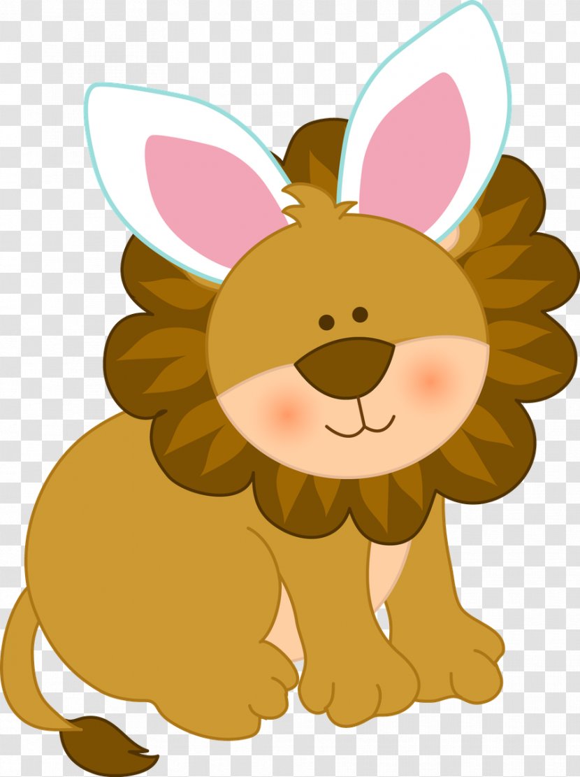 Lent - Cartoon - Easter Clip Art Lion Bunny BabyEaster Label Transparent PNG
