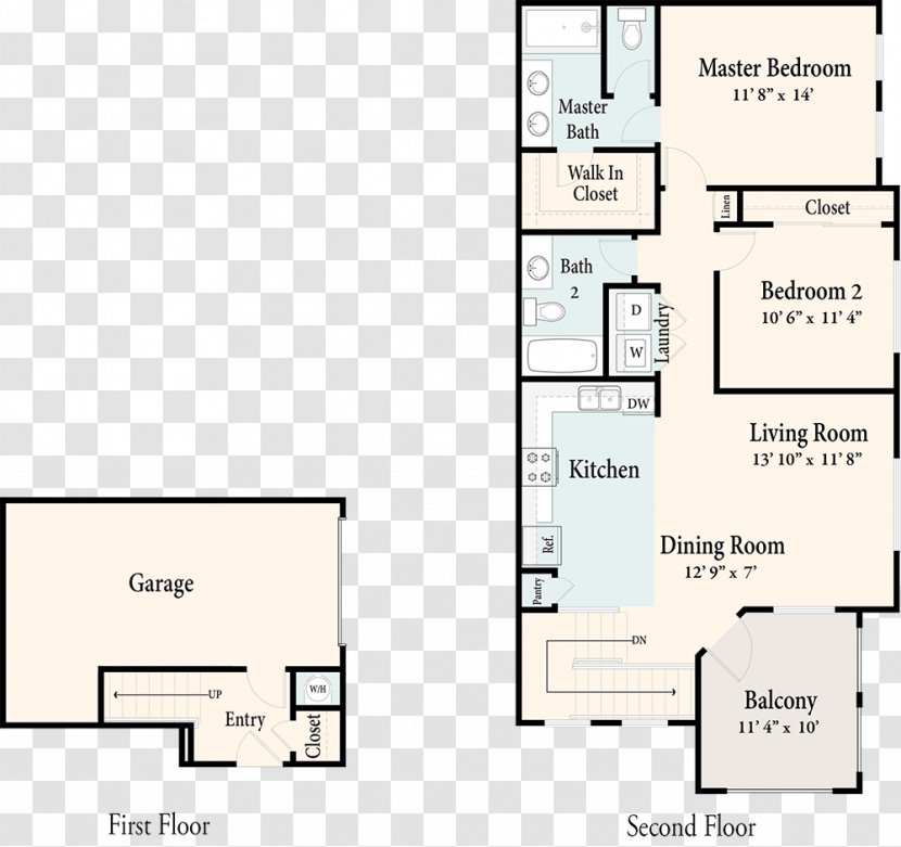 Floor Plan The Enclave At Homecoming Terra Vista Apartment - Schematic - Flats Transparent PNG