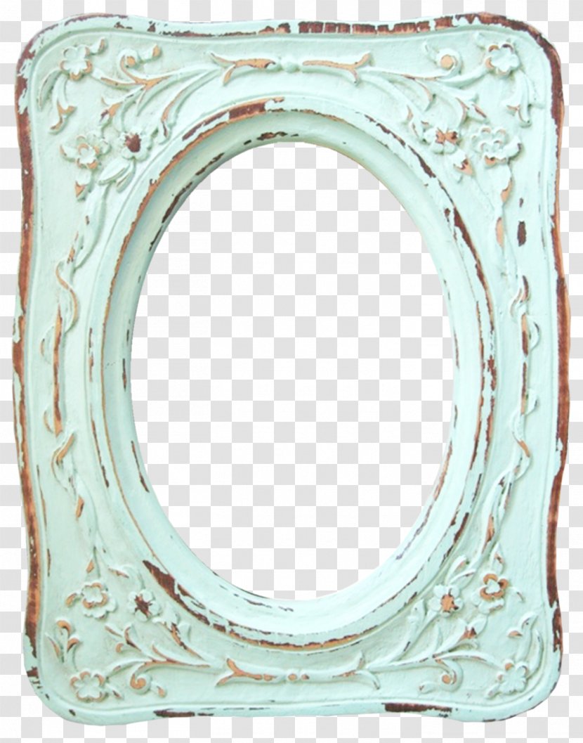 Picture Frames Paper Shabby Chic Watercolor Painting - Art - Aqua Frame Transparent PNG