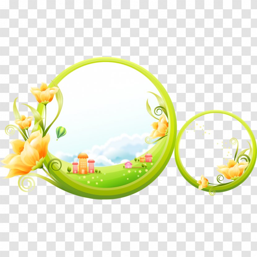 Illustration - Computer Graphics - Exquisite Decorative Circular Green Background Transparent PNG