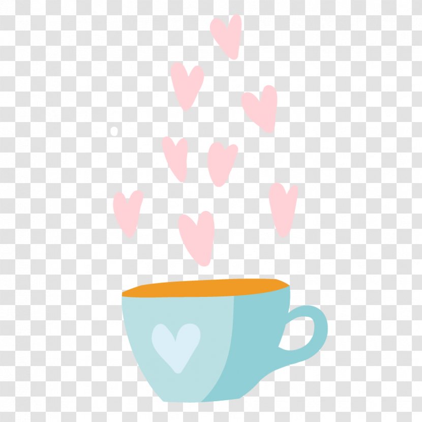 Coffee Cup Pattern - Drinkware - Hand-painted Love Transparent PNG