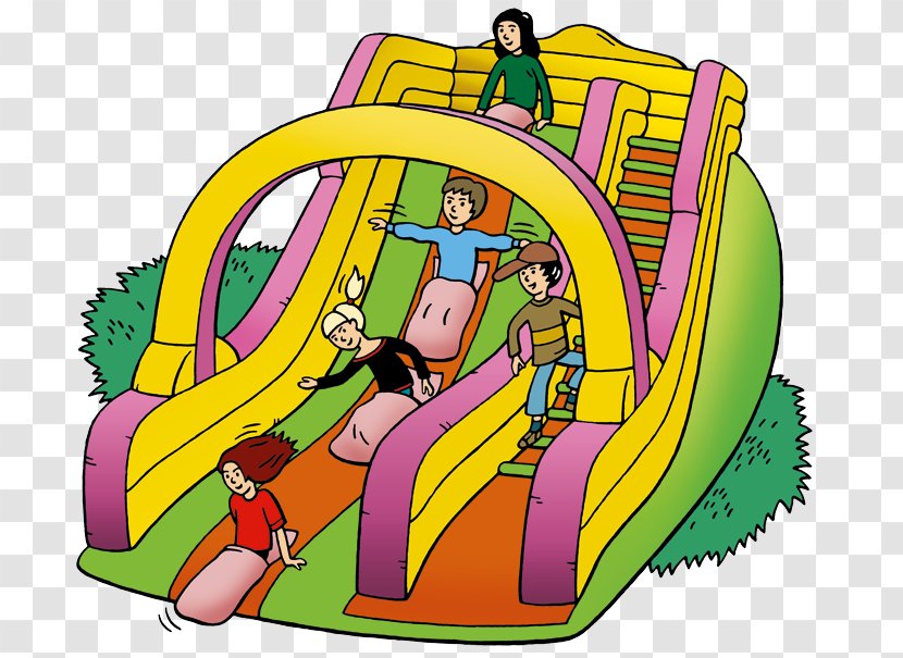 Inflatable Bouncers Cartoon Playground Slide Clip Art - Carousel - Klettern Clipart Transparent PNG