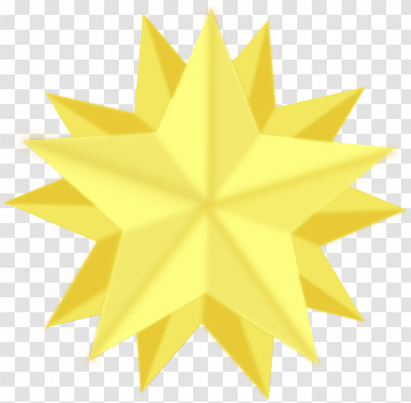 Yellow Plant Star Symmetry Transparent PNG
