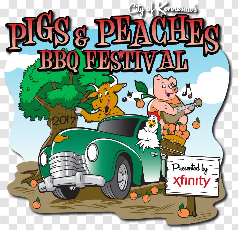 Barbecue Pigs & Peaches BBQ Festival Smoking - Tree - Pig Transparent PNG