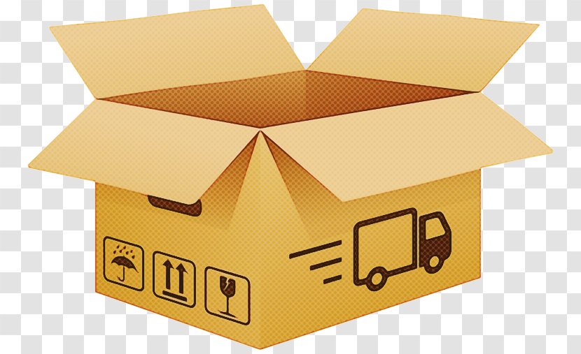 Yellow Package Delivery Shipping Box House Clip Art - Carton - Roof Transparent PNG