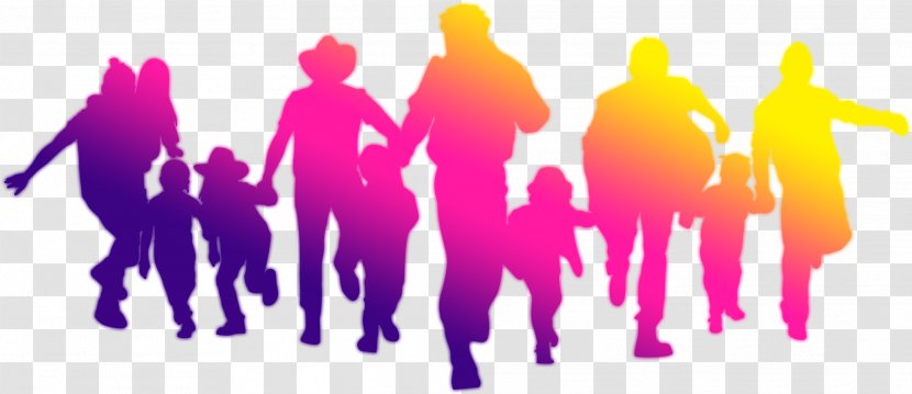 Download Icon - Conversation - Family Fun Silhouette Decorated Back Running Transparent PNG