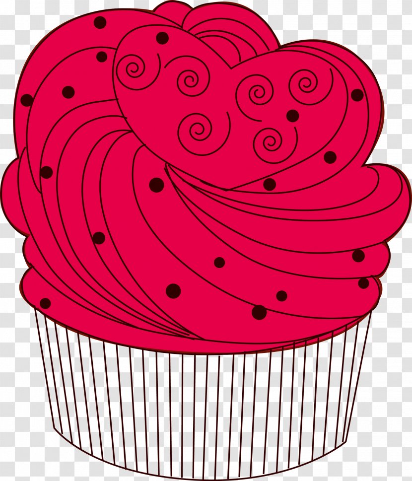 Ice Cream Cone Angel Food Cake Red Clip Art - Heart - Vector Transparent PNG