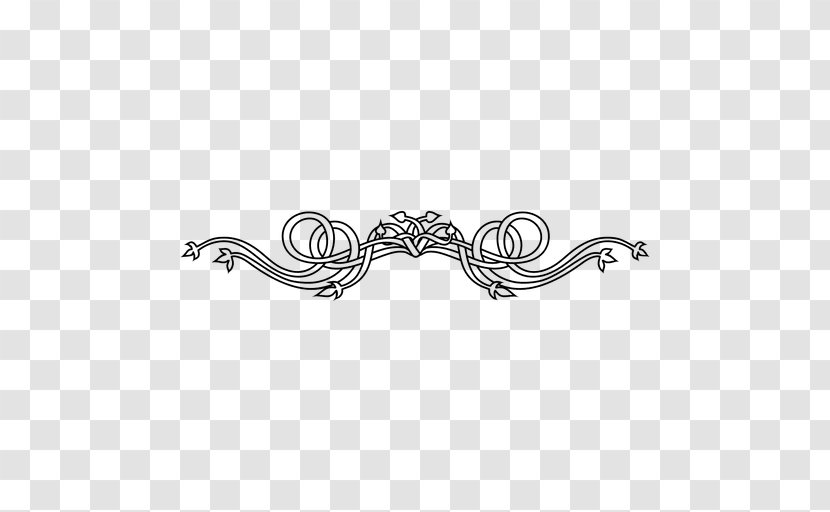 Vector Lines - Ornament - Black And White Transparent PNG