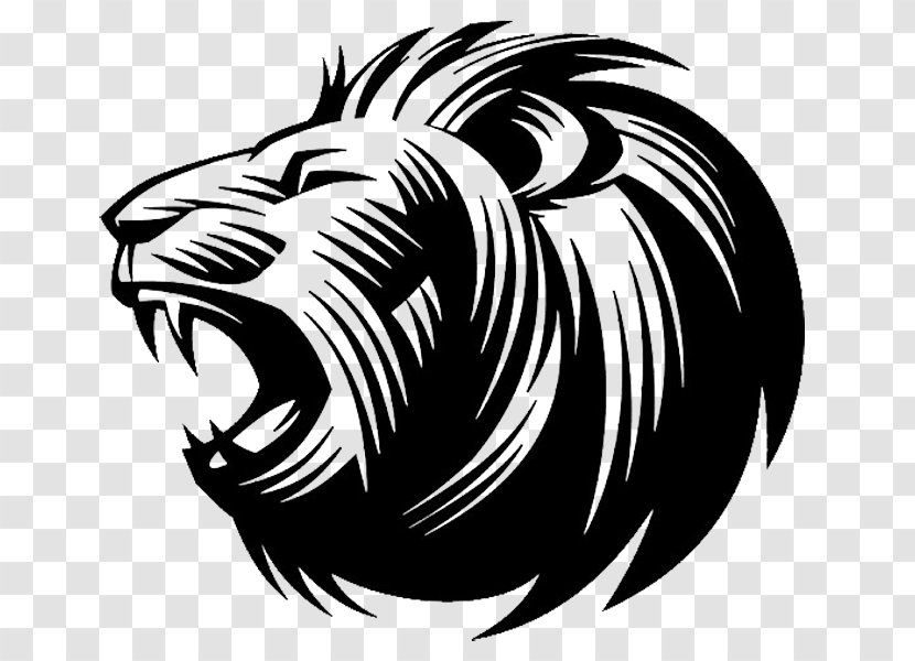 Lion's Roar Silhouette Clip Art - Cat Like Mammal - Lionhead Side Lines Transparent PNG
