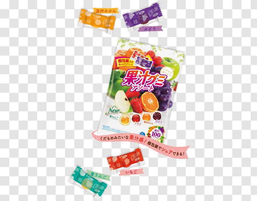 Meiji Juice Gumiasoto Individual Package 90gX6 Bag Food 【ケース販売】明治 果汁グミアソート 個包装 90g×6袋 Gummi Candy - Superfood - Gummy Transparent PNG