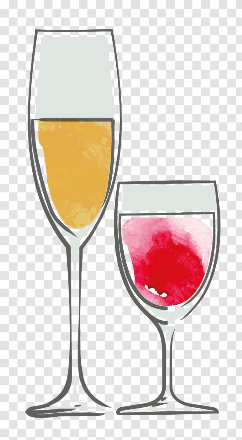 Wine Cocktail Champagne Glass - Drink - Cocktails Vector Material Transparent PNG