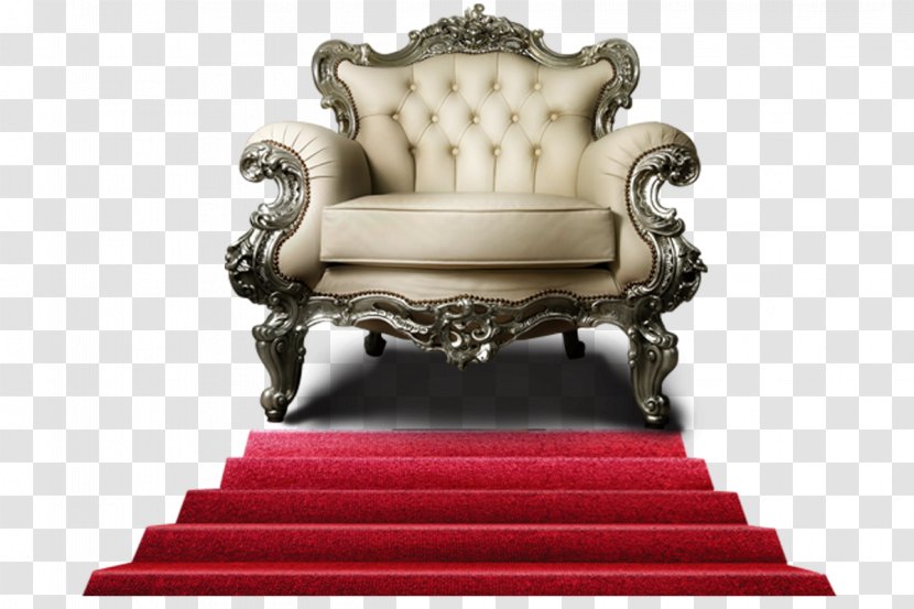 Chair Furniture Couch Bar Stool Interior Design Services - Dining Room - Stairs And Red Carpet Throne Transparent PNG