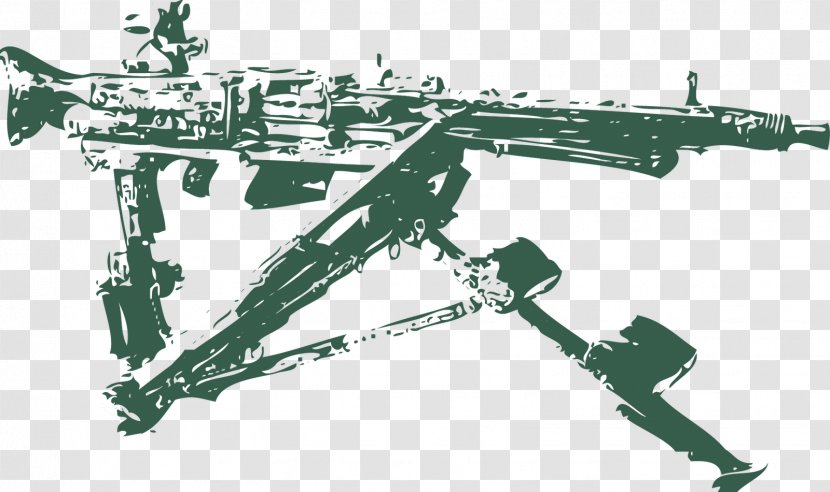 Heavy Machine Gun MG 42 34 Barrel - Weapon - Bronze Tripod Transparent PNG