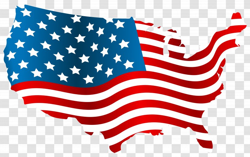 Flag Of The United States Map Clip Art - Red - USA Image Transparent PNG