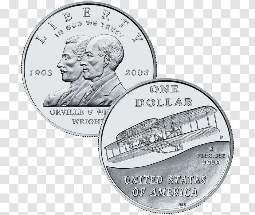 Coin Silver Wright Brothers Money Font Transparent PNG
