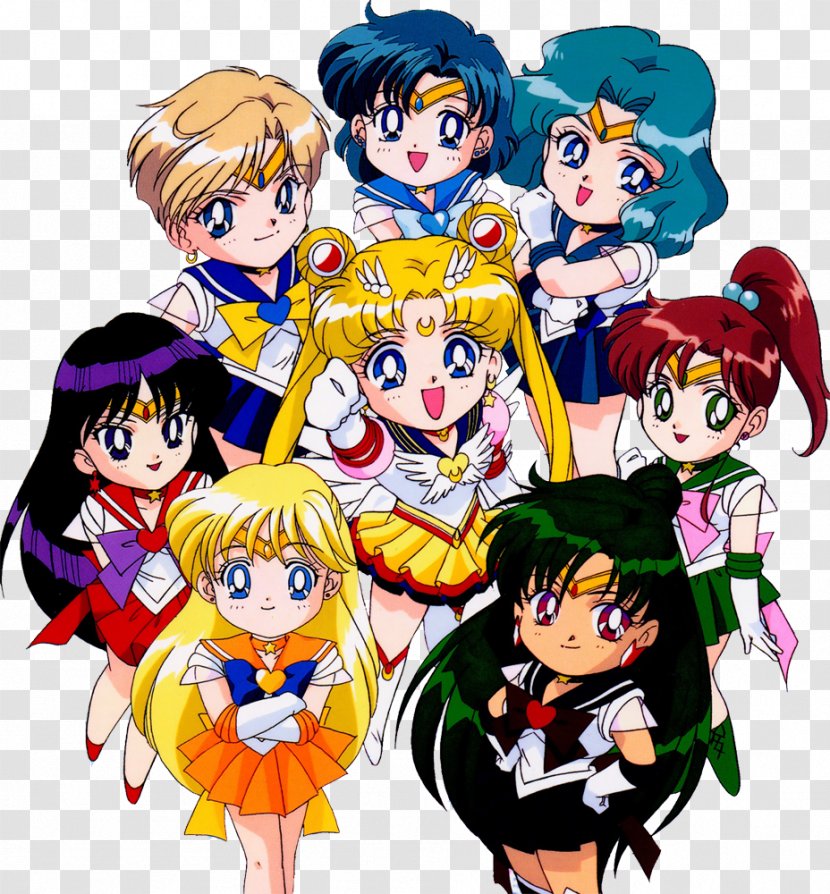 Sailor Moon Venus Chibiusa Jupiter Mercury - Watercolor - Uranus Transparent PNG