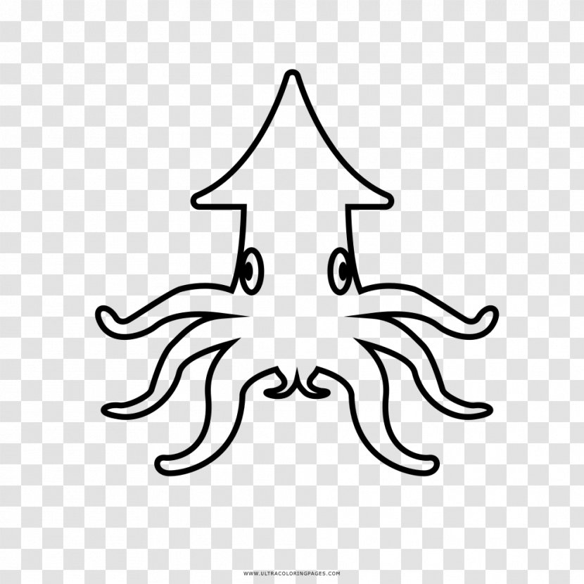 Squid Coloring Book Drawing - Heart - Giant Transparent PNG