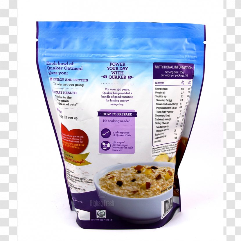 Breakfast Cereal Quaker Instant Oatmeal Rice Cake Oats Company Transparent PNG