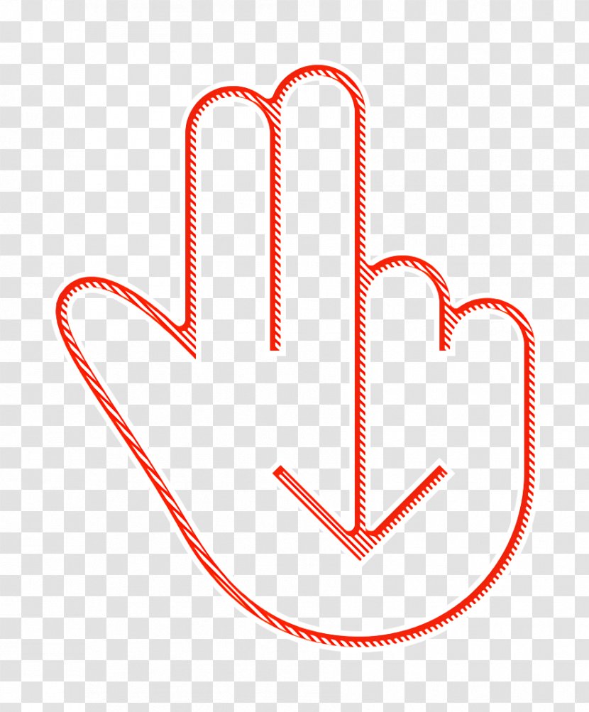 Down Icon Fingers Gesture - Two - Symbol Transparent PNG