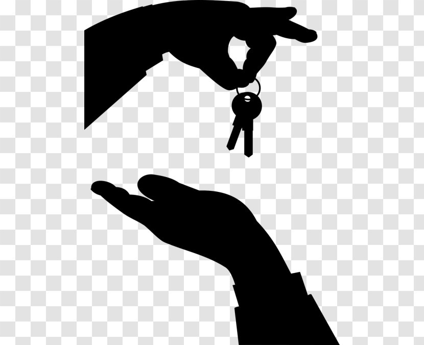 Silhouette Hand - Lock And Key - Blackandwhite Finger Transparent PNG