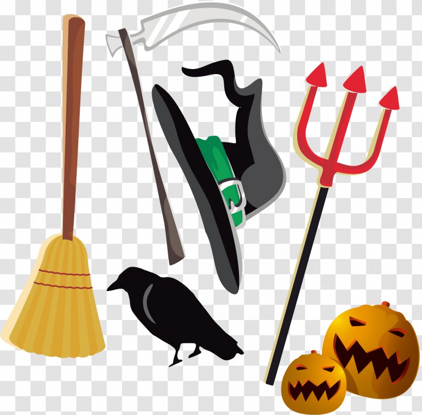 Halloween Trident Image Design - Scarecrow - Broomball Cartoon Transparent PNG