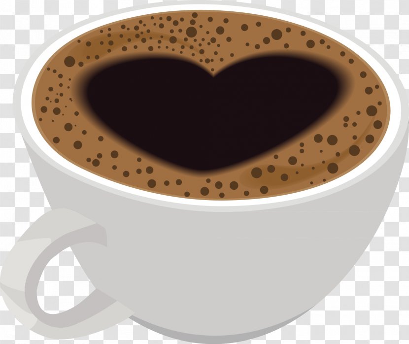 Coffee Cup Latte Cafe Heart - White - Simple Transparent PNG