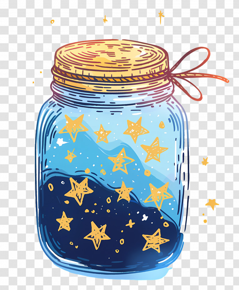 Mason Jar - Decorative Mason Jar Filled With Stars Transparent PNG