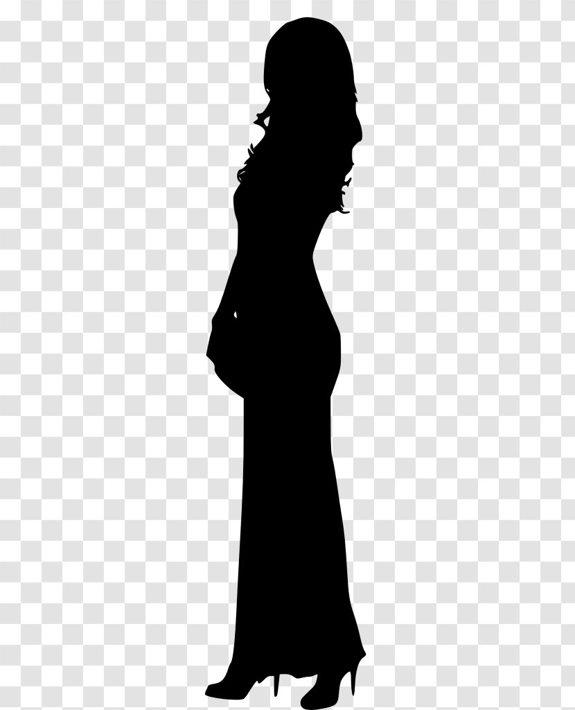Silhouette Black And White Woman Photography - Stock Transparent PNG