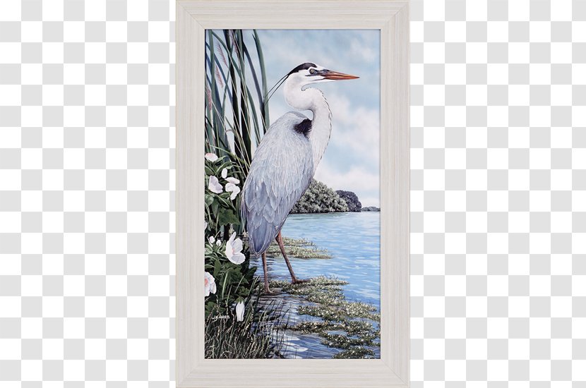 Egret Great Blue Heron Painting Drawing Art Transparent PNG
