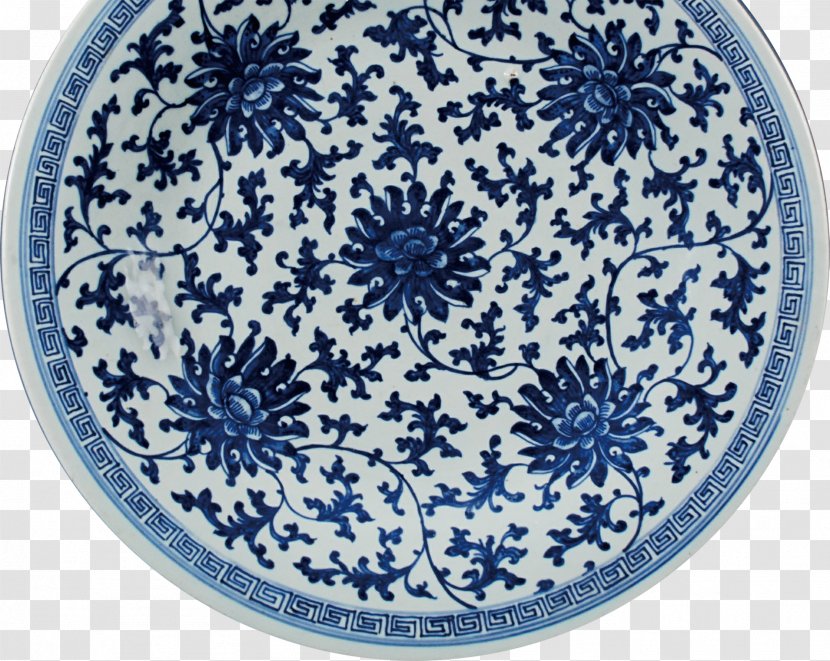 Jingdezhen Blue And White Pottery Yuan Dynasty Hutian-Brennofen Porcelain - Tableware - Plate Transparent PNG