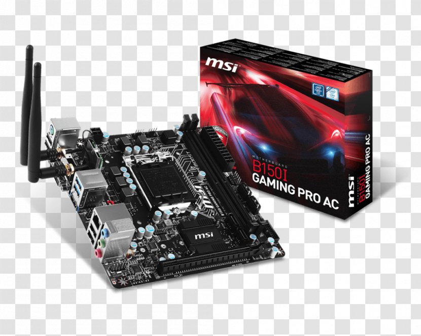 LGA 1151 Mini-ITX MSI B150I Gaming Pro AC Motherboard DDR4 SDRAM - Electronics - Computer Component Transparent PNG