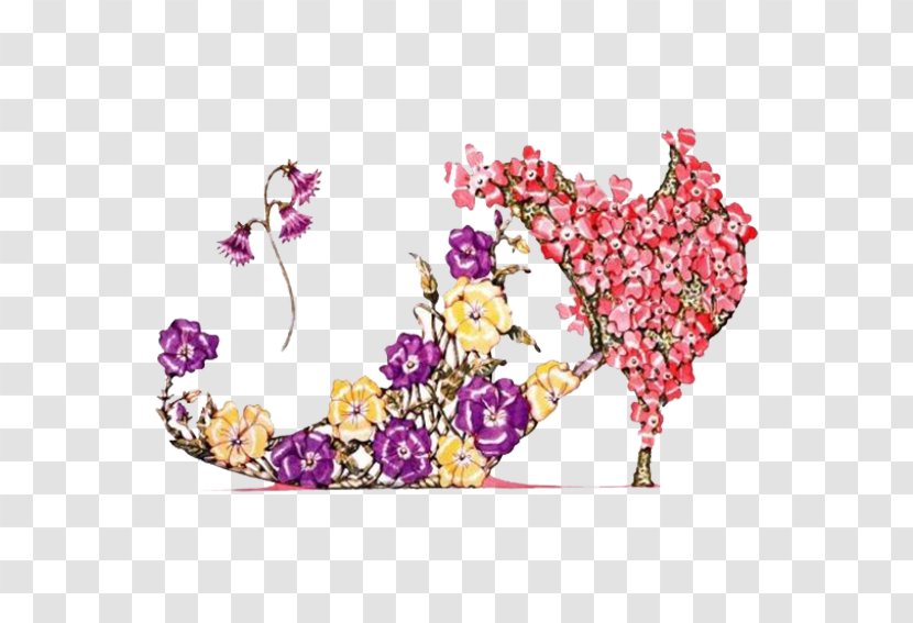The Botanical Footwear Of Dennis Kyte Floral Design Shoe Flower - Plant - Flowers Shoes Transparent PNG
