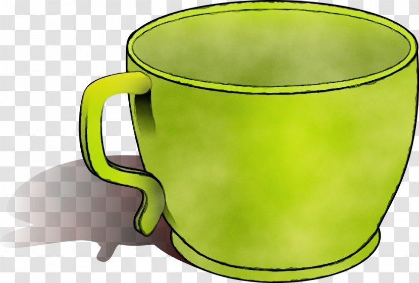 Green Mug Drinkware Cup Yellow - Glass Serveware Transparent PNG
