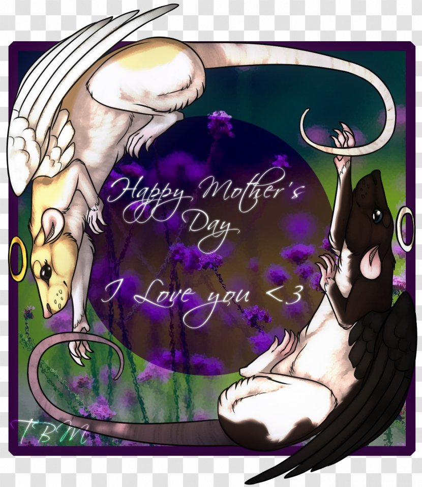 Cartoon Purple Legendary Creature Font - Cards Happy Mother's Day Transparent PNG