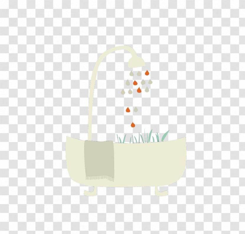 Cartoon Computer Pattern - White - Hand-painted Shower Bath Transparent PNG