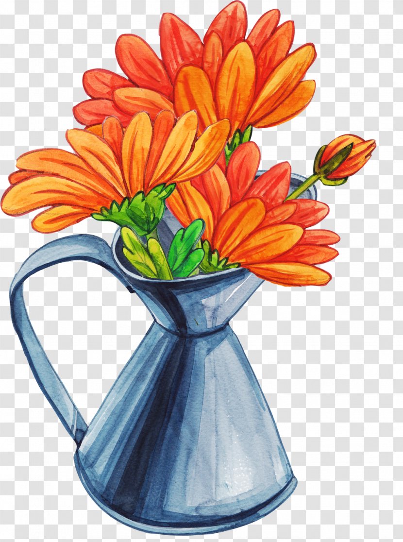 Vase Cartoon Flower Bouquet - Plant - Daisy Transparent PNG