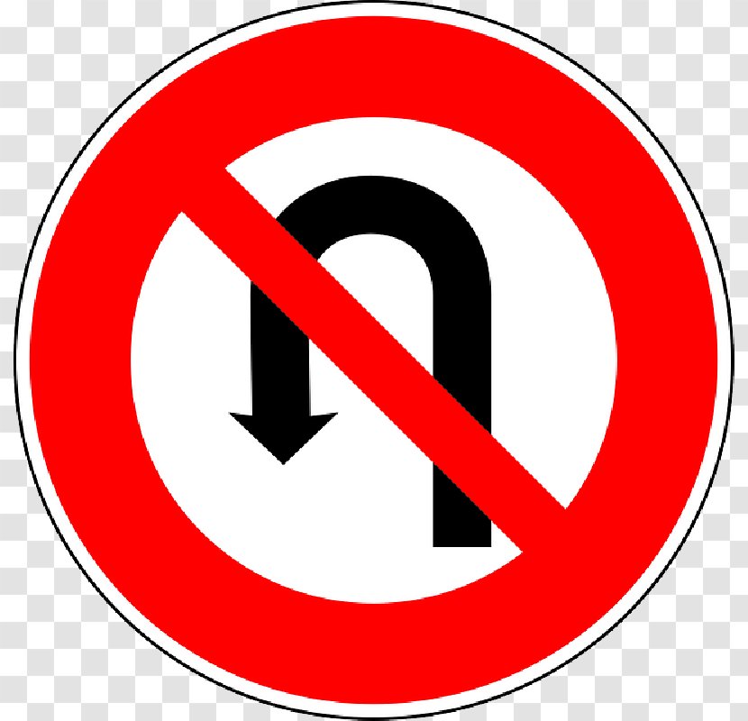 U-turn Traffic Sign Clip Art Road - U Turn Transparent PNG