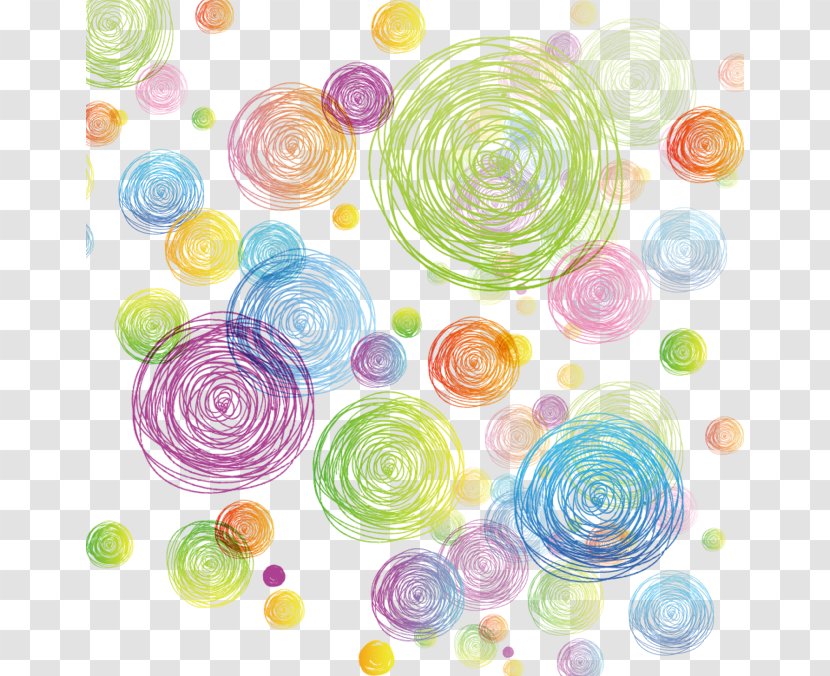 Circle Blue-green Art - Petal - Colorful Lines Transparent PNG