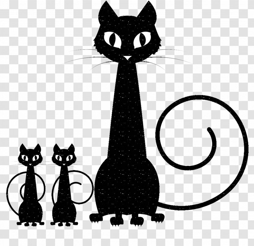 Black Cat Kitten Clip Art - Whiskers Transparent PNG