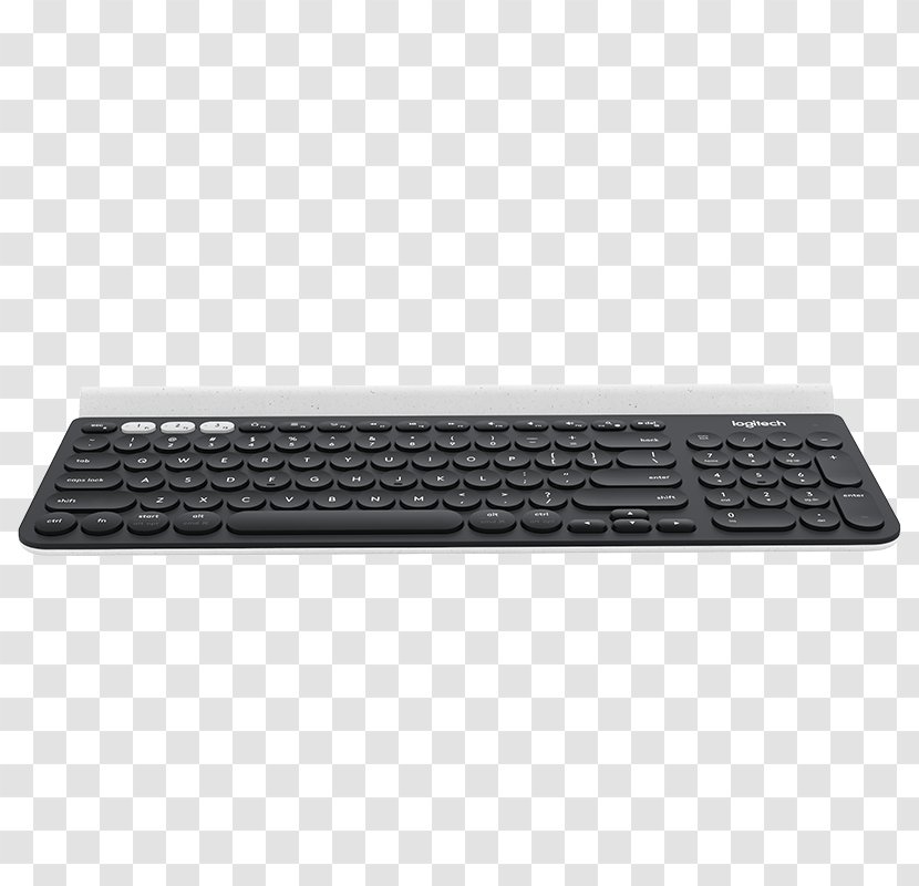 Computer Keyboard Logitech K780 Multi-Device Wireless ACCOMMODATION BT (PAN) (Black) - Numeric Keypad Transparent PNG