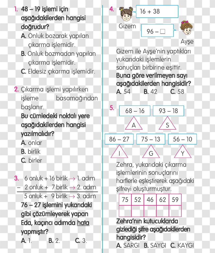 Mathematics Azerbaijani Subtraction Class Term - Material Transparent PNG