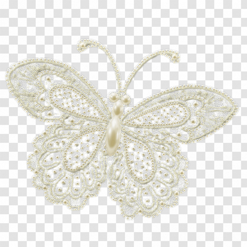 White Lace Butterfly Ornament Jewellery Transparent PNG