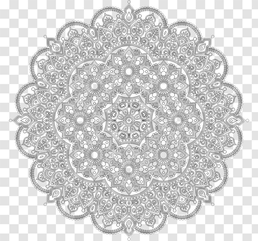 Coloring Book Mandala Doodle Adult - Line Transparent PNG