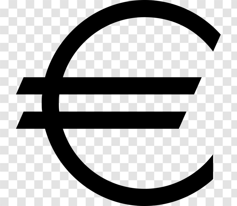 Euro Sign Currency Symbol Dollar - Black And White - European Style Lace Transparent PNG